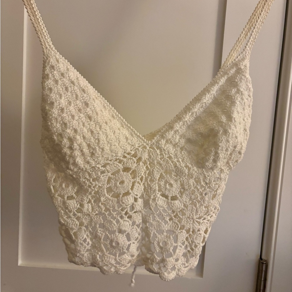 Cream Crochet Lace Bralette Top
